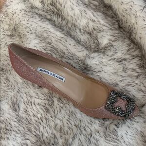 Manolo Blahnik Women's Glittering Pink Heels